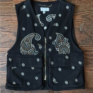 Lifted Anchors Black Paisley Vest